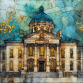 the Indiana State Capitol facade in — ceramic art tile