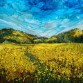 Carneros Mustard Bloom — ceramic art tile