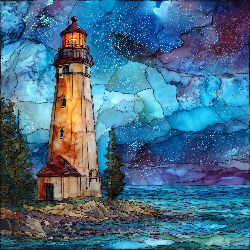 the Forty Mile Point Lighthouse on — ceramic art tile