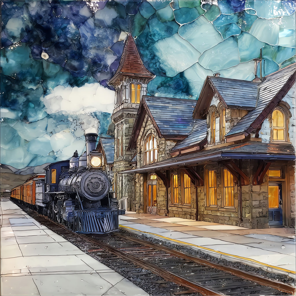 the Carson City V&T depot — ceramic art tile