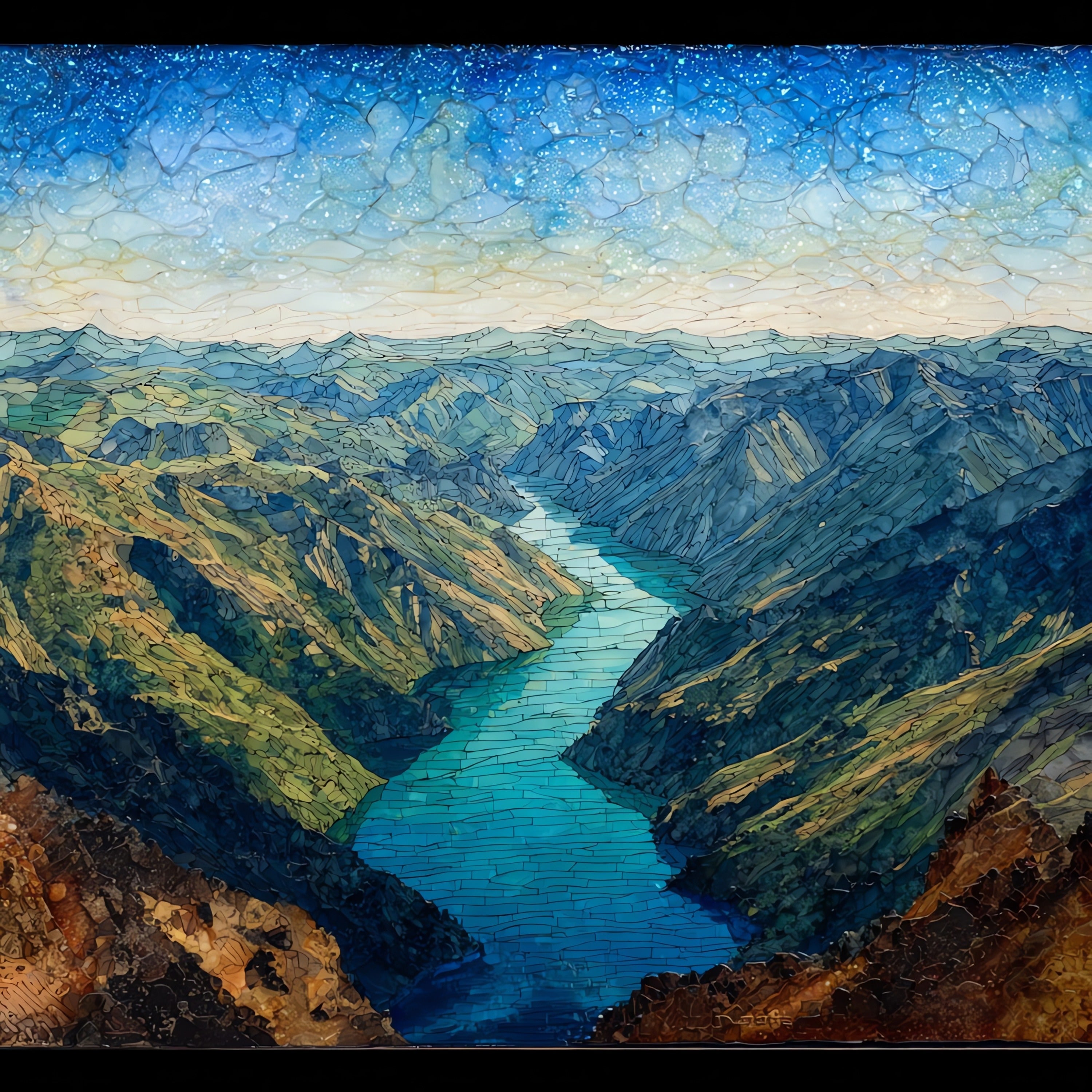 Hells Canyon — ceramic art tile