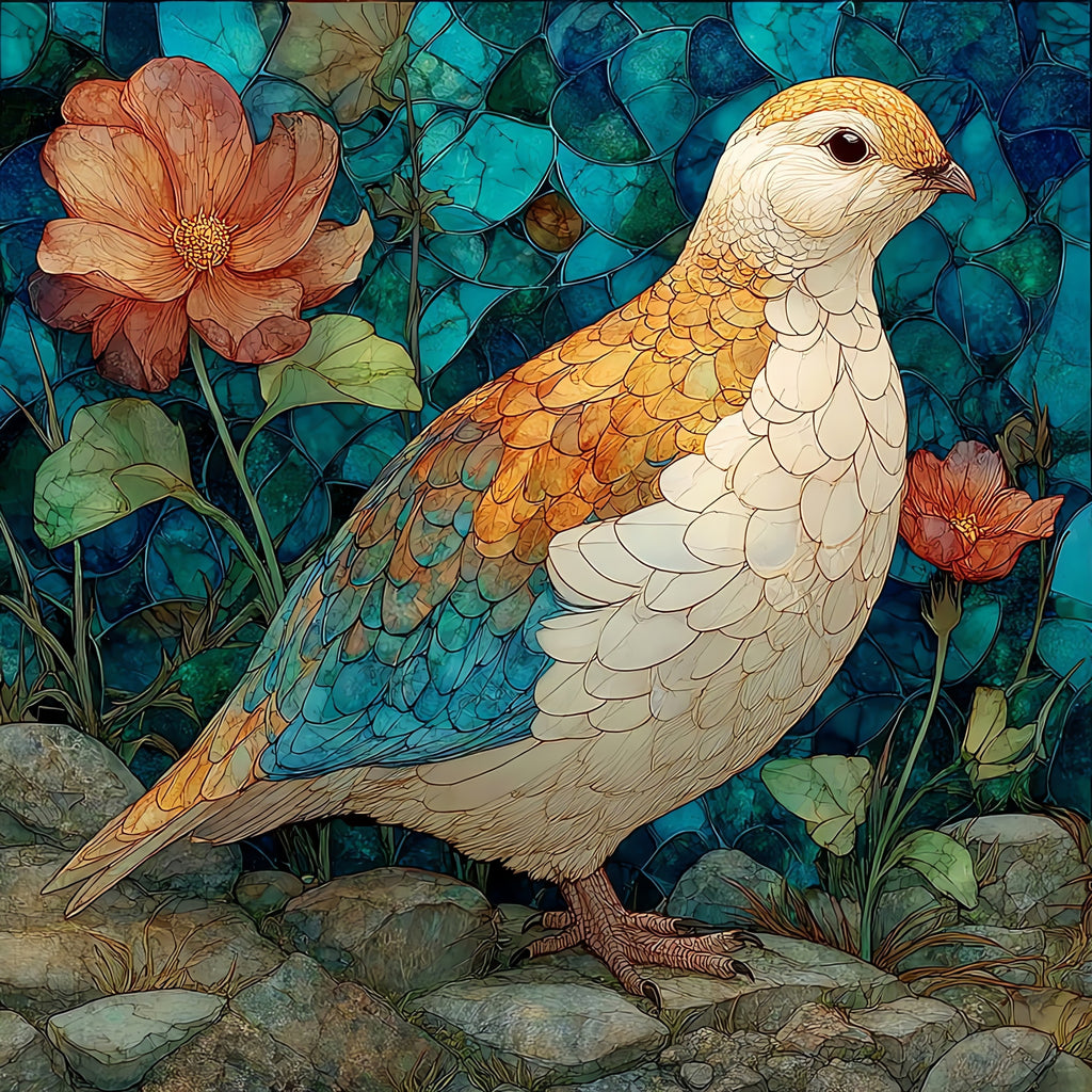 a white-tailed ptarmigan on — ceramic art tile