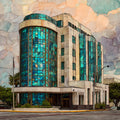 the Hancock Bank Building — ceramic art tile