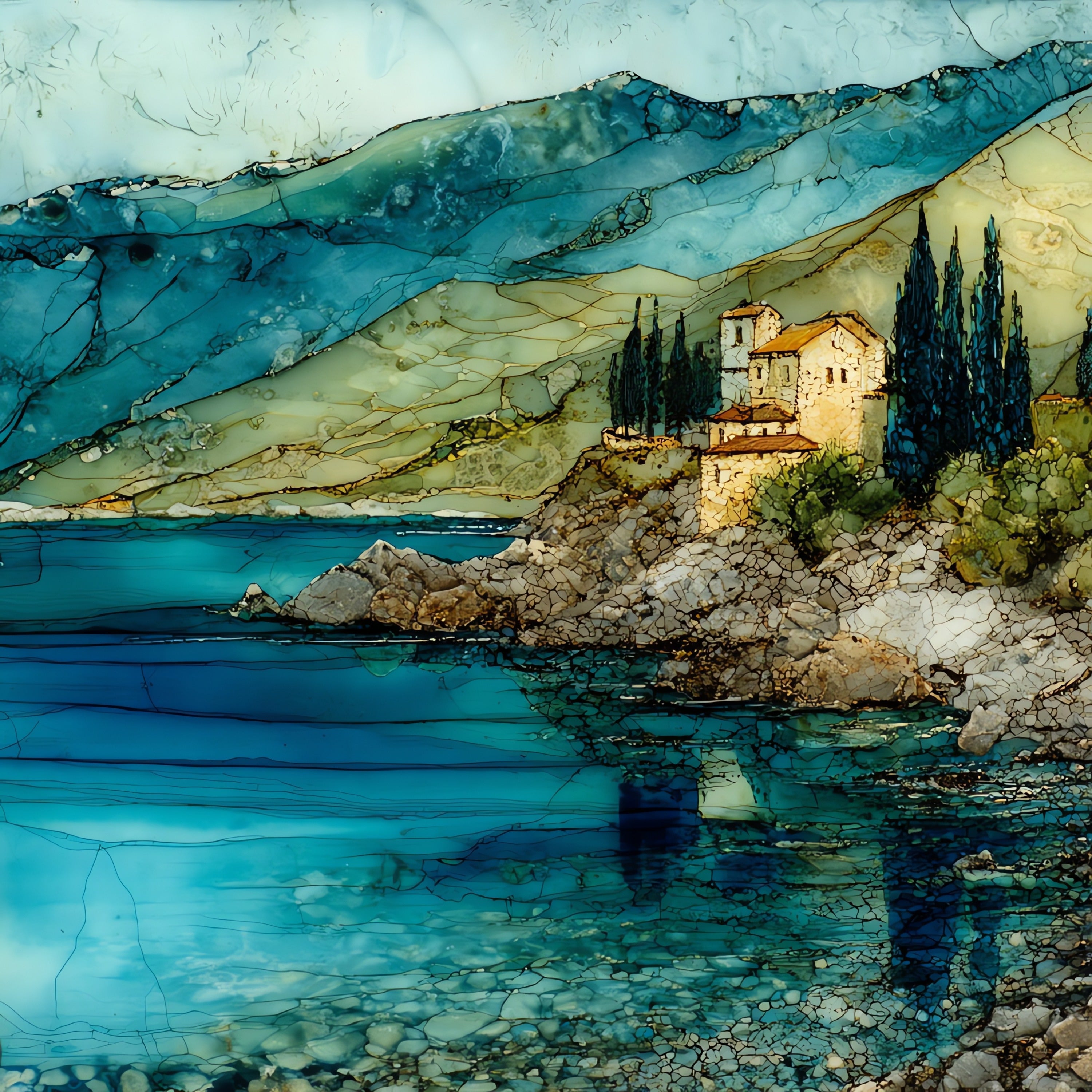 Kassandra Coast — ceramic art tile
