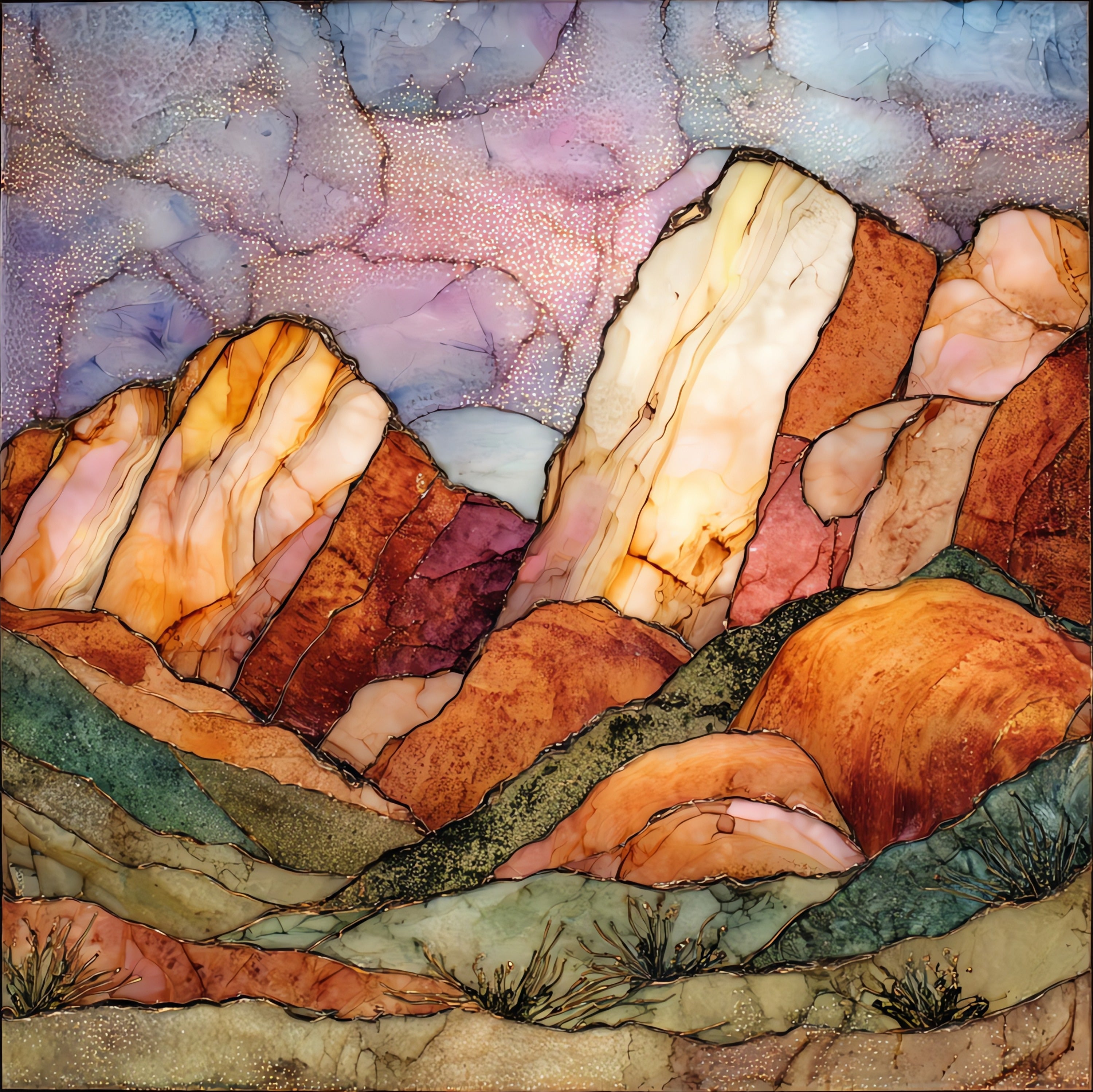 Calico Hills — ceramic art tile