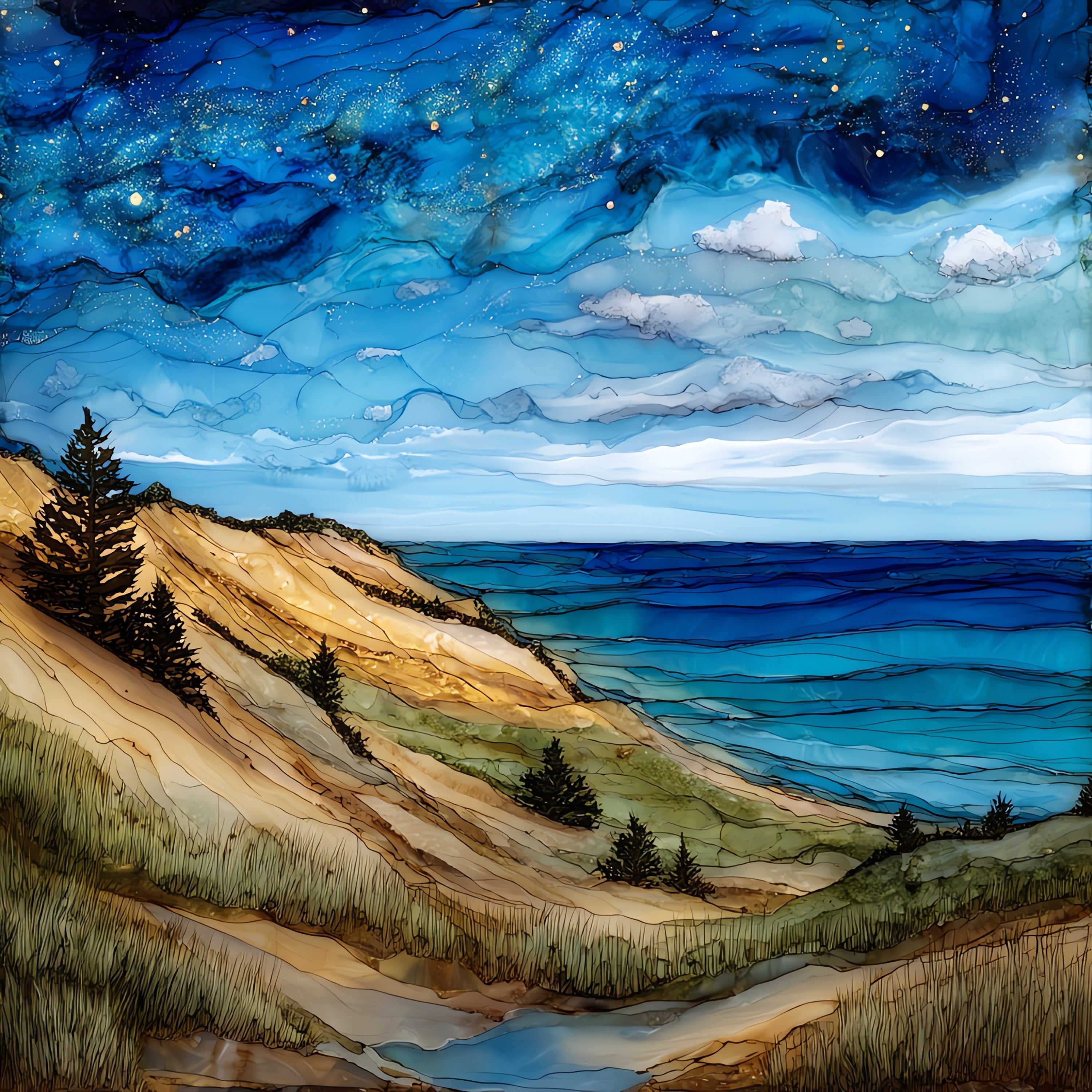 the Dune Climb — ceramic art tile