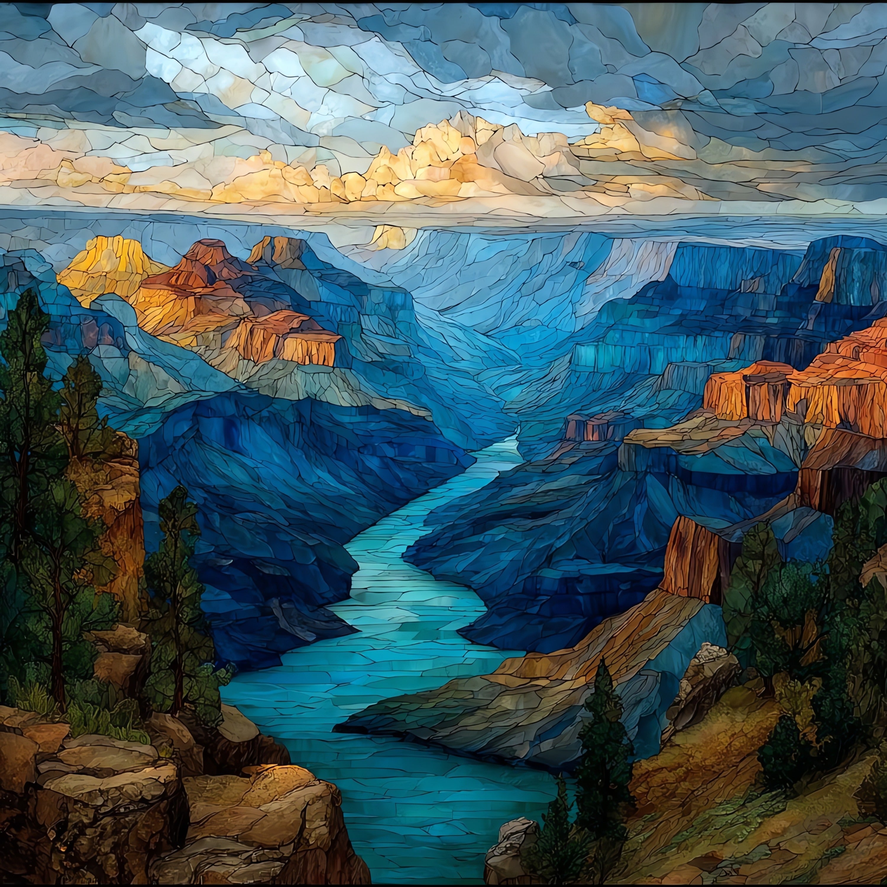 Grand Canyon panoramic vista — ceramic art tile