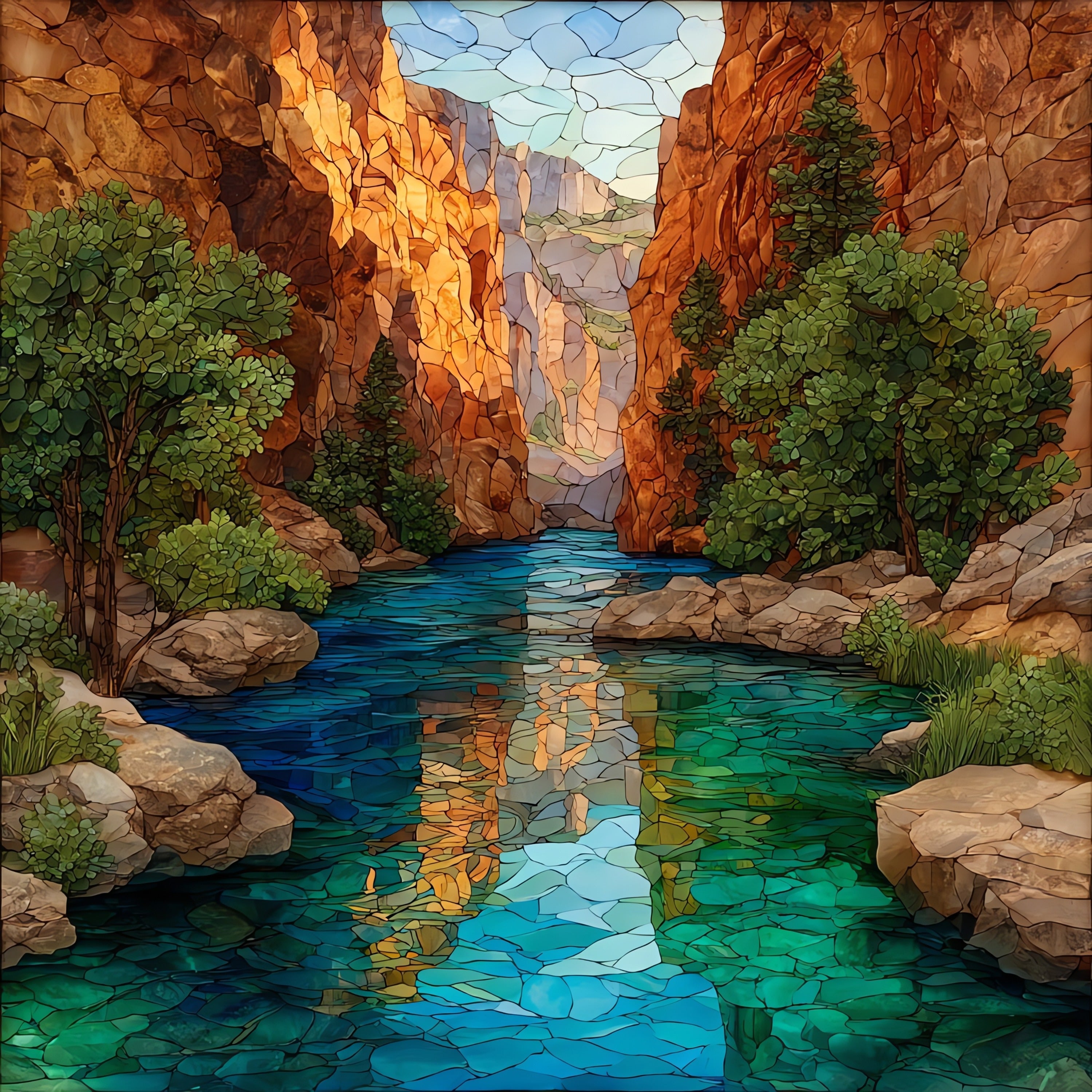 hidden Saddle Canyon along — ceramic art tile