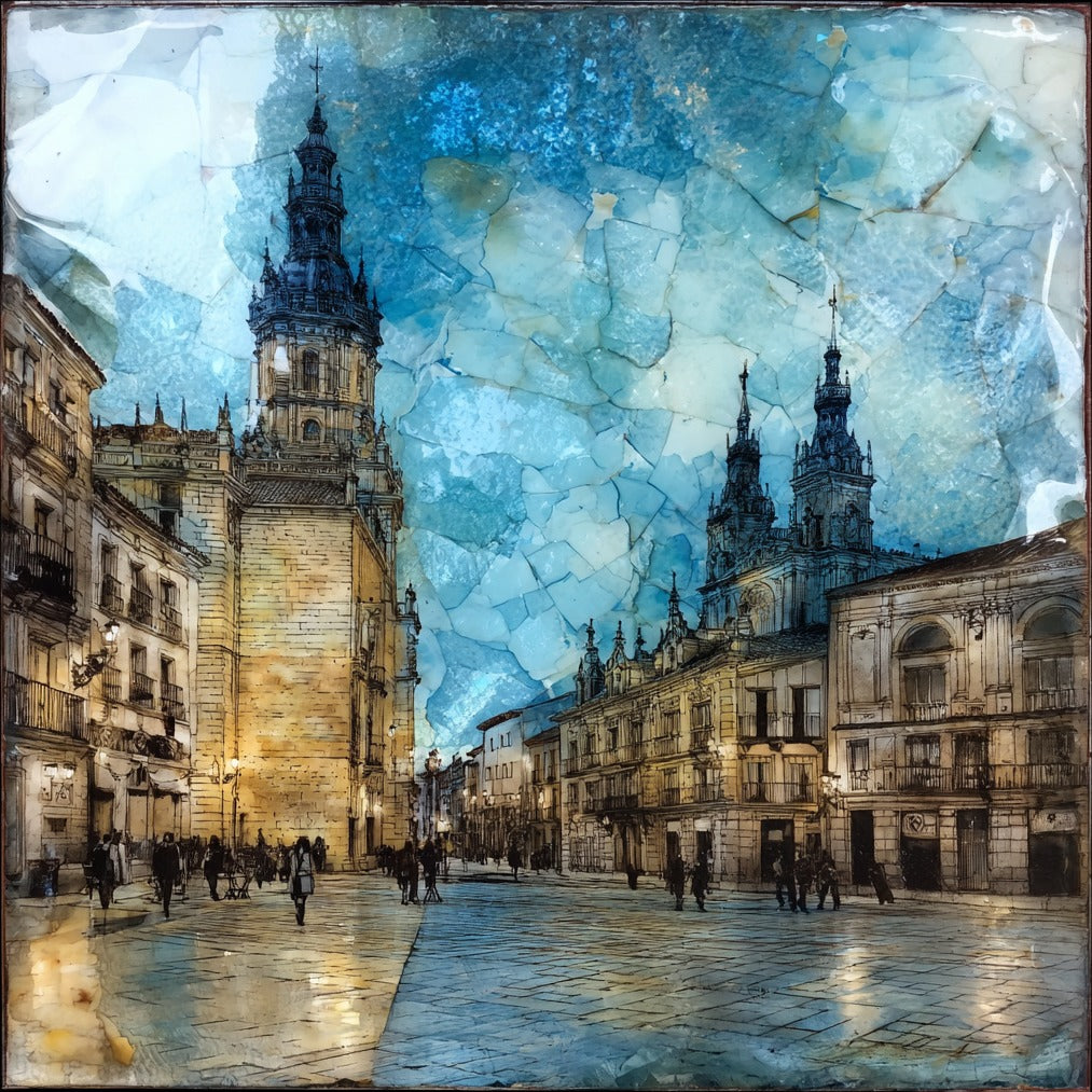 Valladolid Plaza Mayor — ceramic art tile