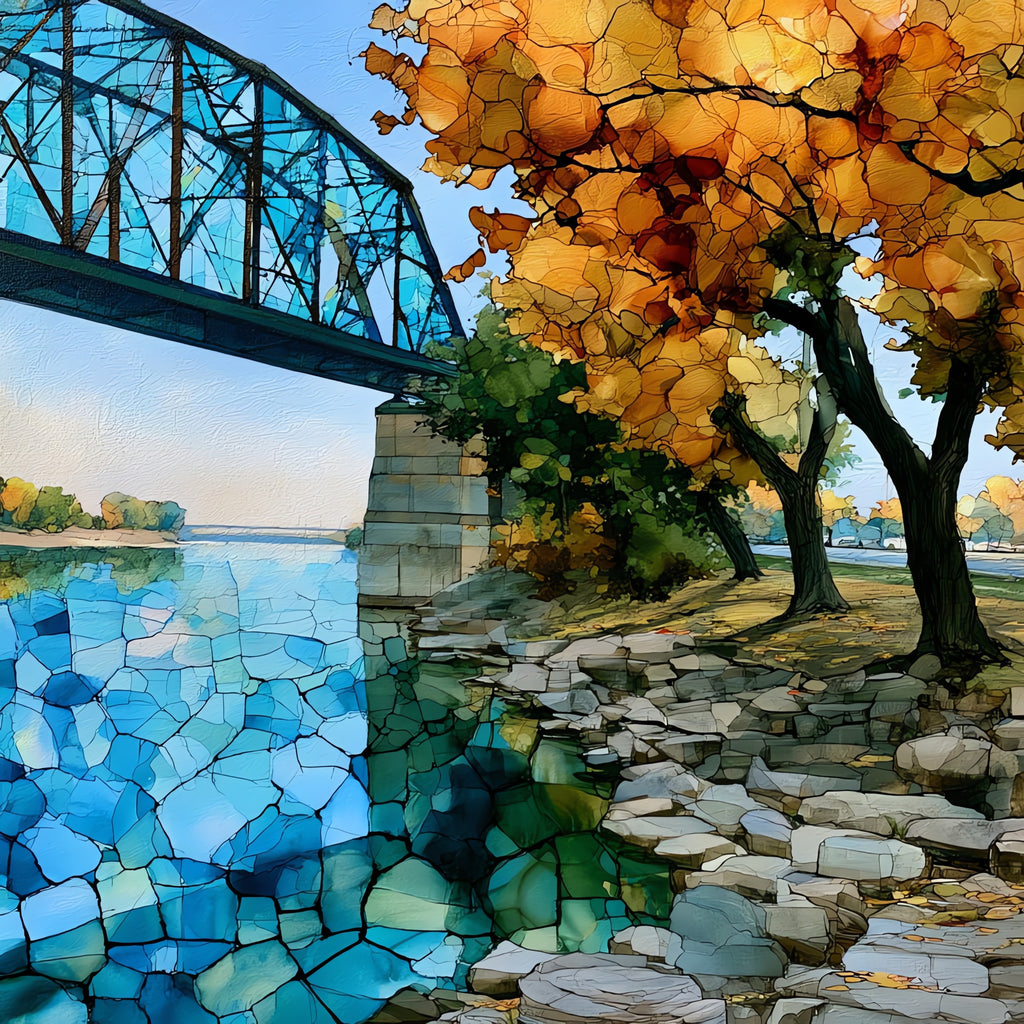 the Missouri River riverfront — ceramic art tile