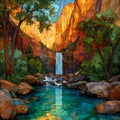 Middle Emerald Pool cascade — ceramic art tile
