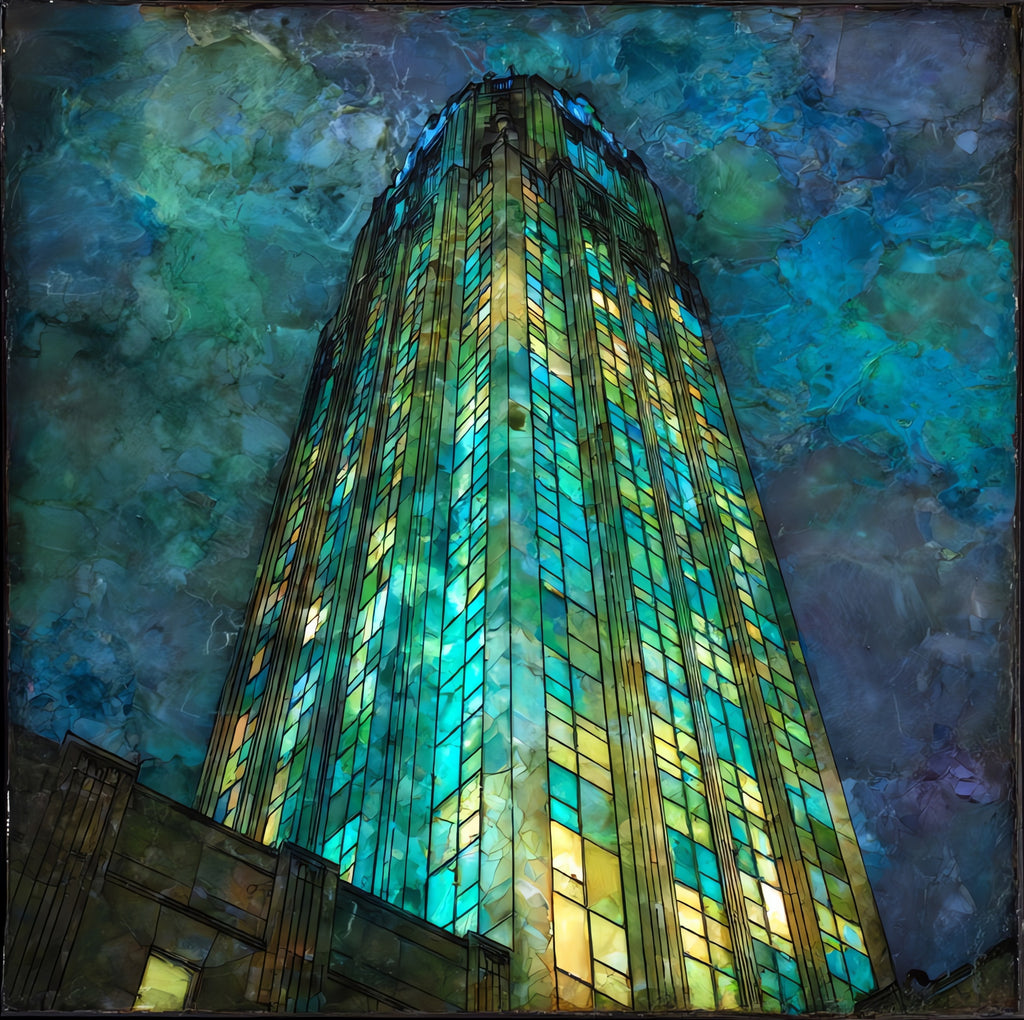 the First National Bank tower — ceramic art tile
