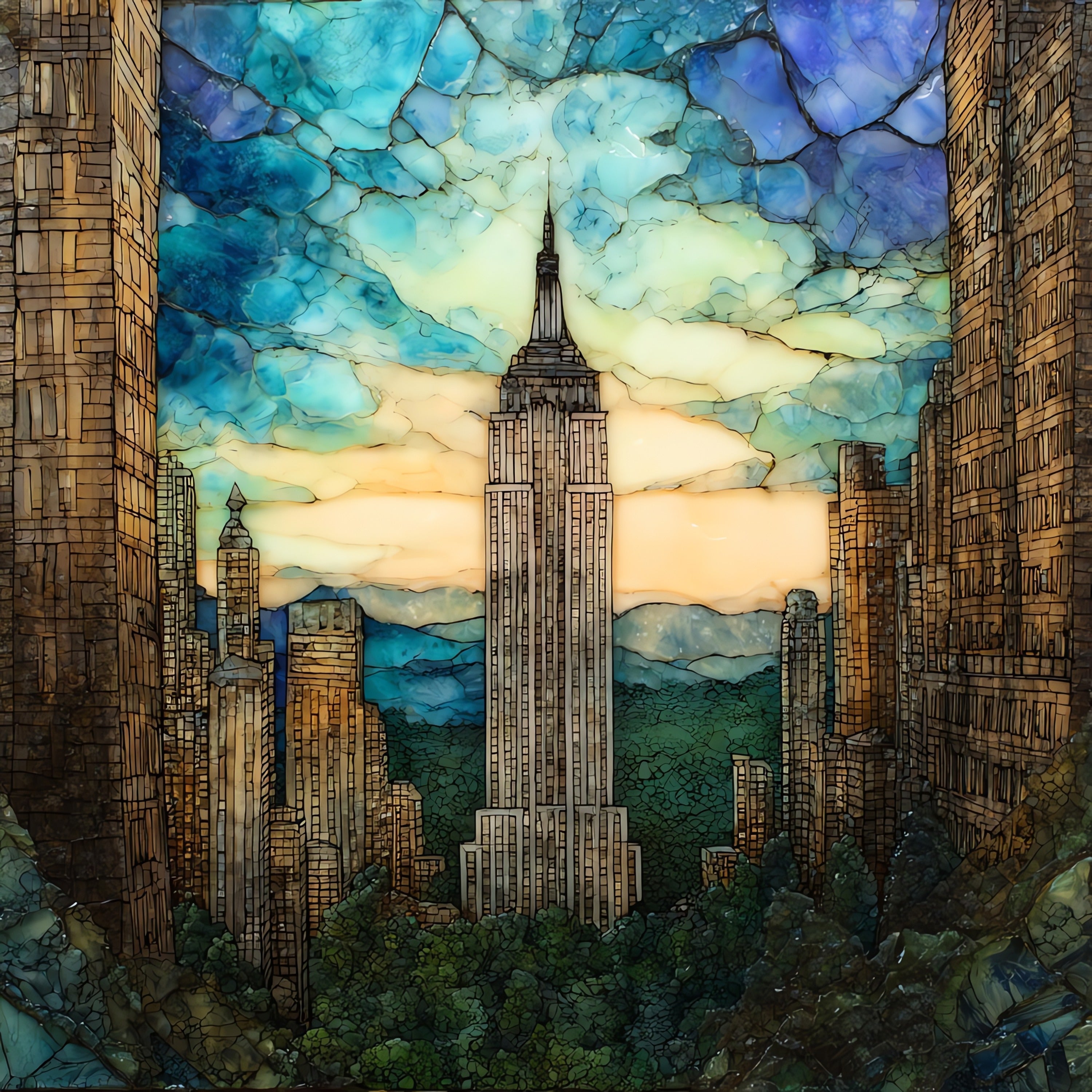 the Empire State Building — ceramic art tile