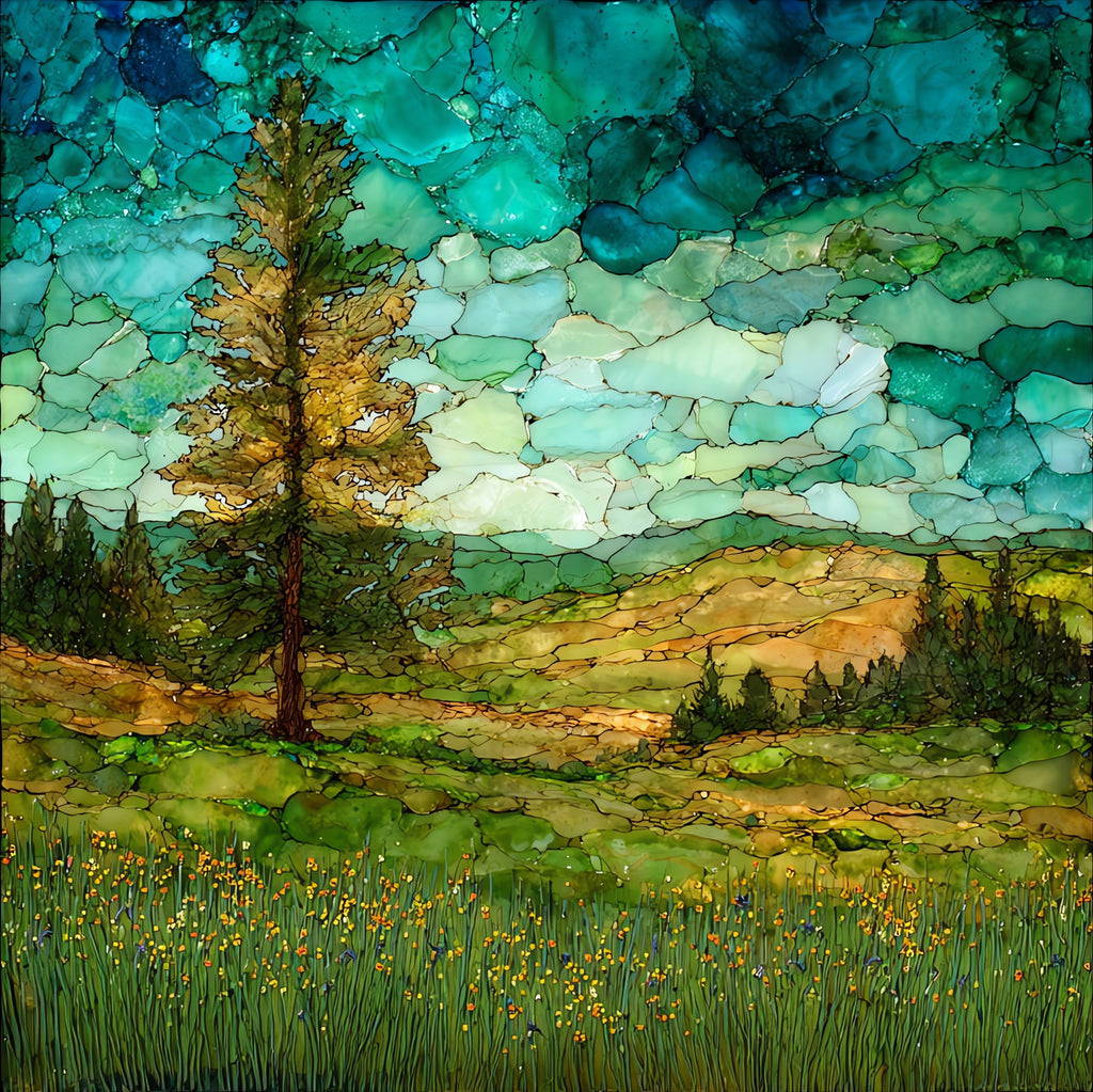 a Pine Ridge meadow — ceramic art tile