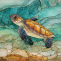 Mustang Island flock of skimmers cutting — ceramic art tile