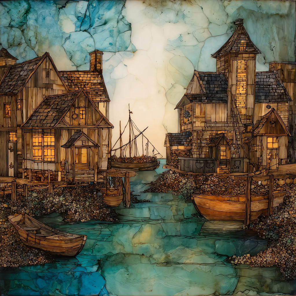 the Galilee fishing village — ceramic art tile