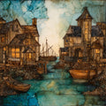 the Galilee fishing village — ceramic art tile
