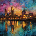 the Buffalo skyline across the Lake — ceramic art tile