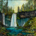 Burney Falls — ceramic art tile