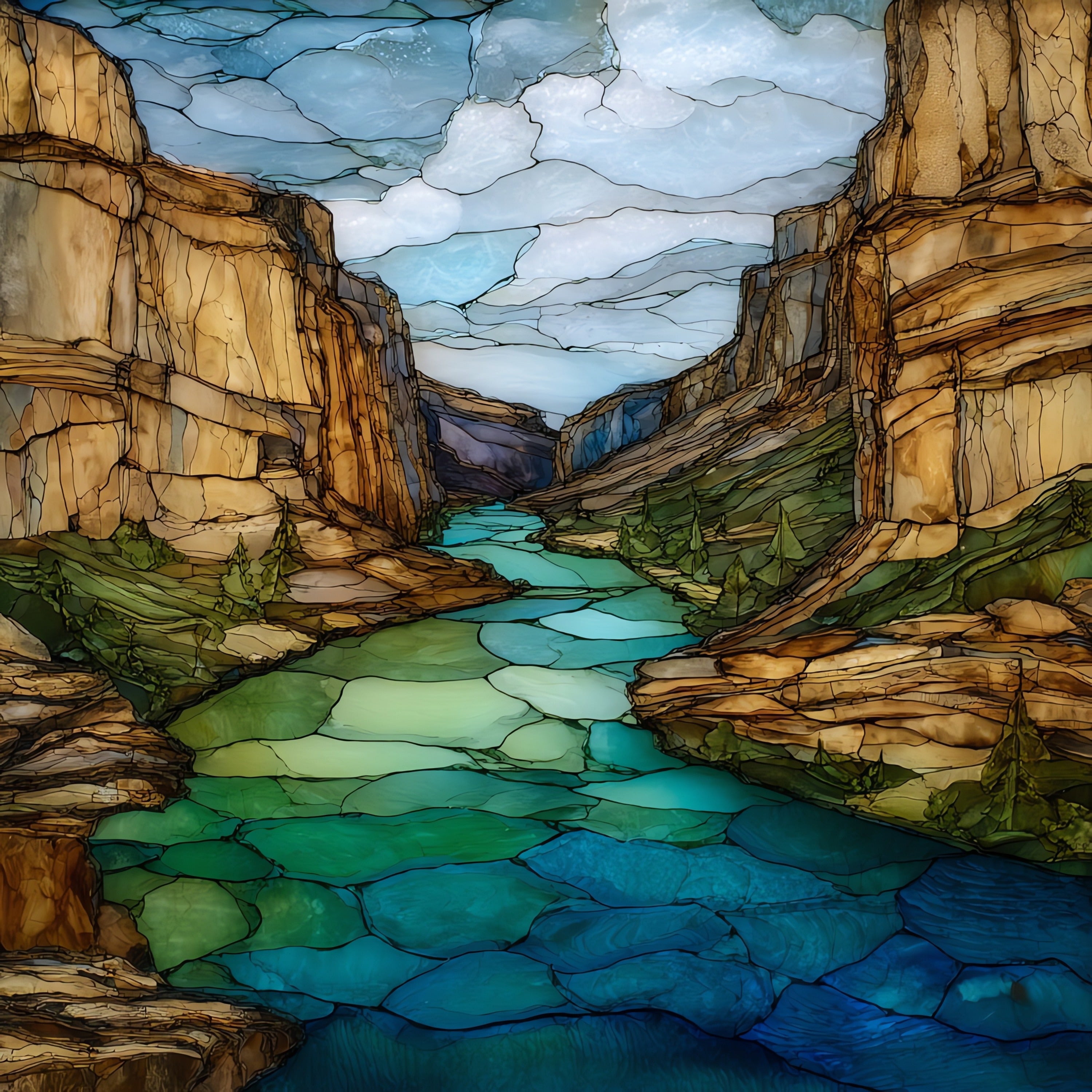 Tongue River Canyon — ceramic art tile
