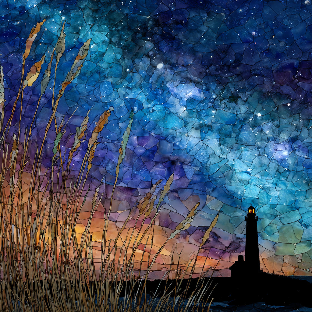 the Milky Way over — ceramic art tile