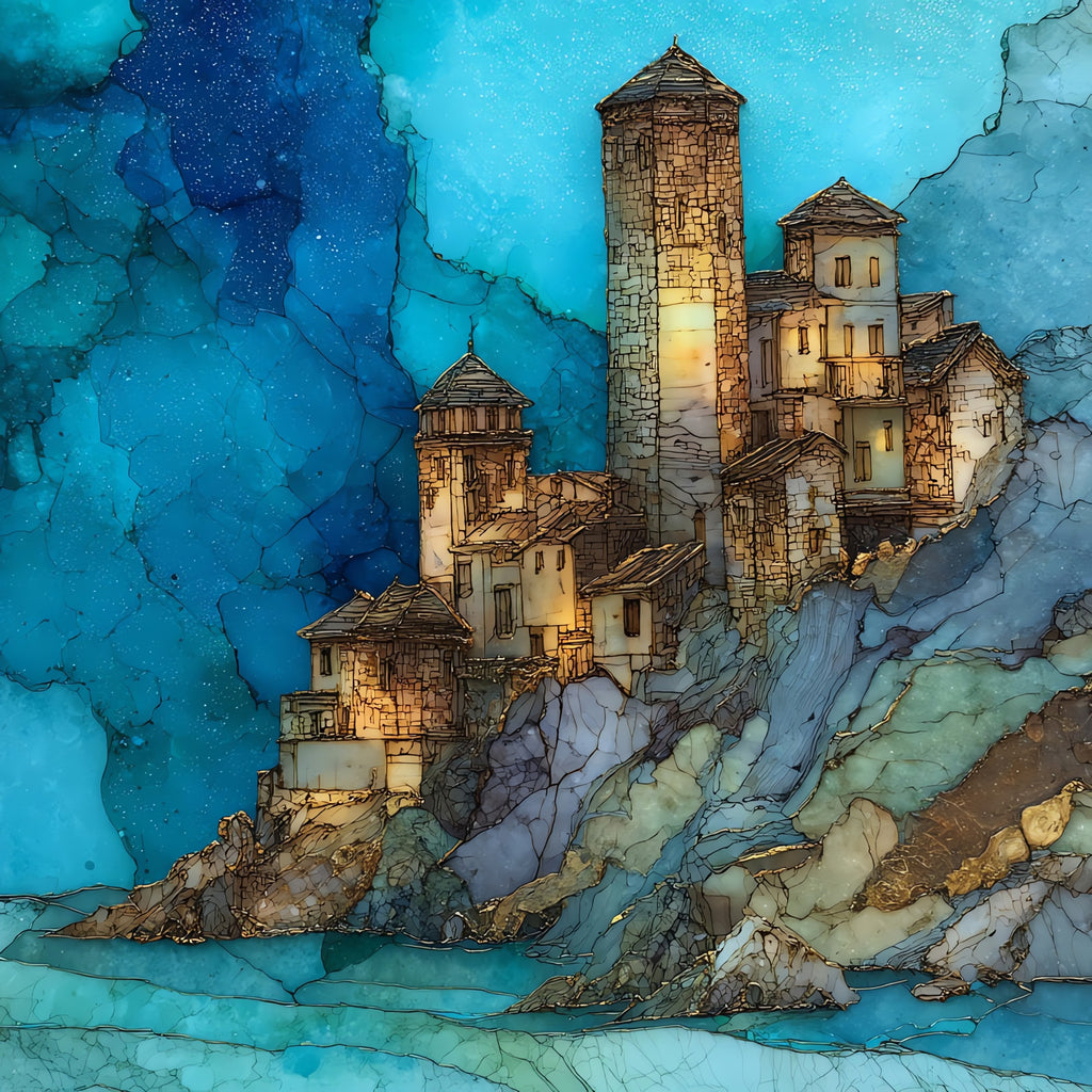 Mani Tower Houses — ceramic art tile