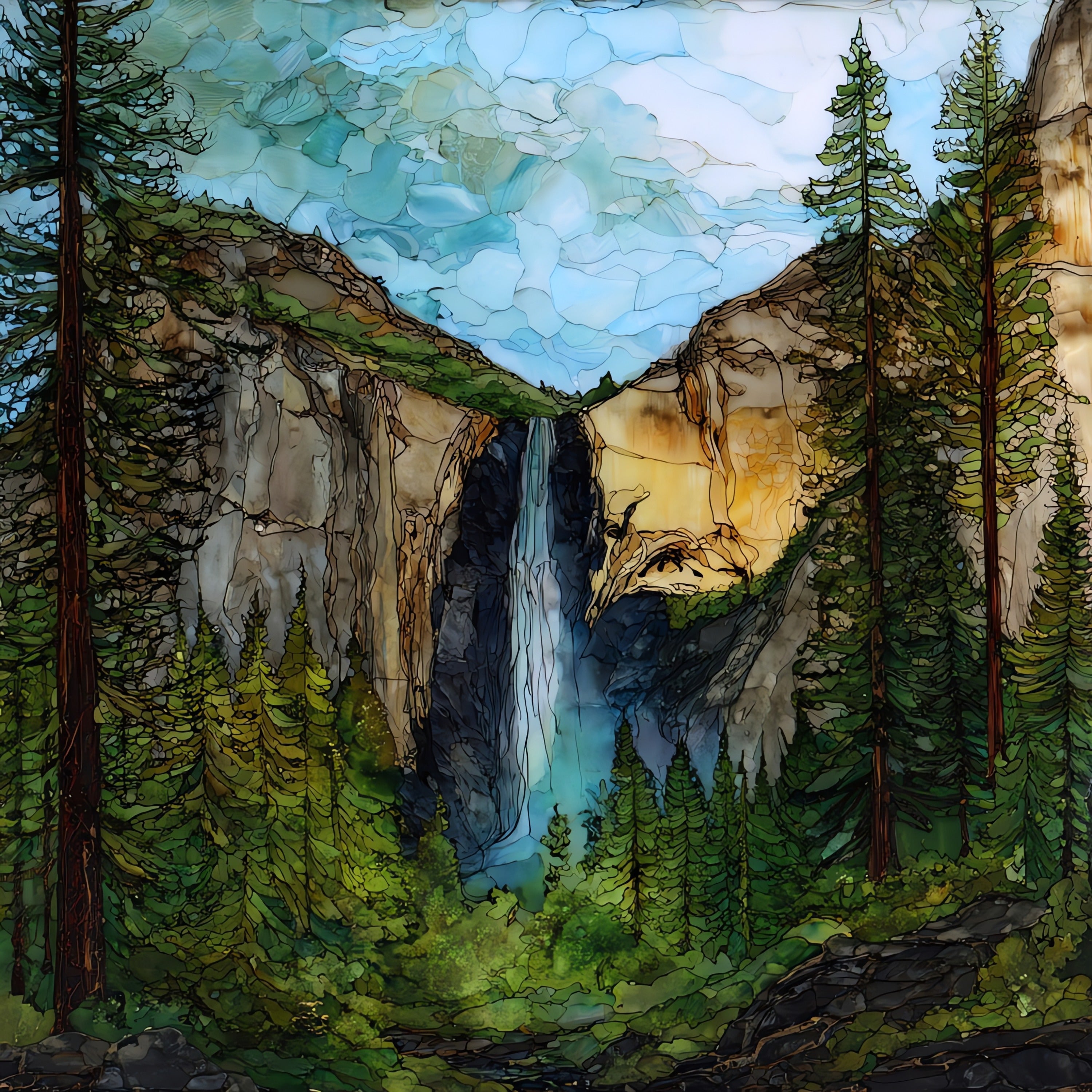 Bridalveil Fall — ceramic art tile