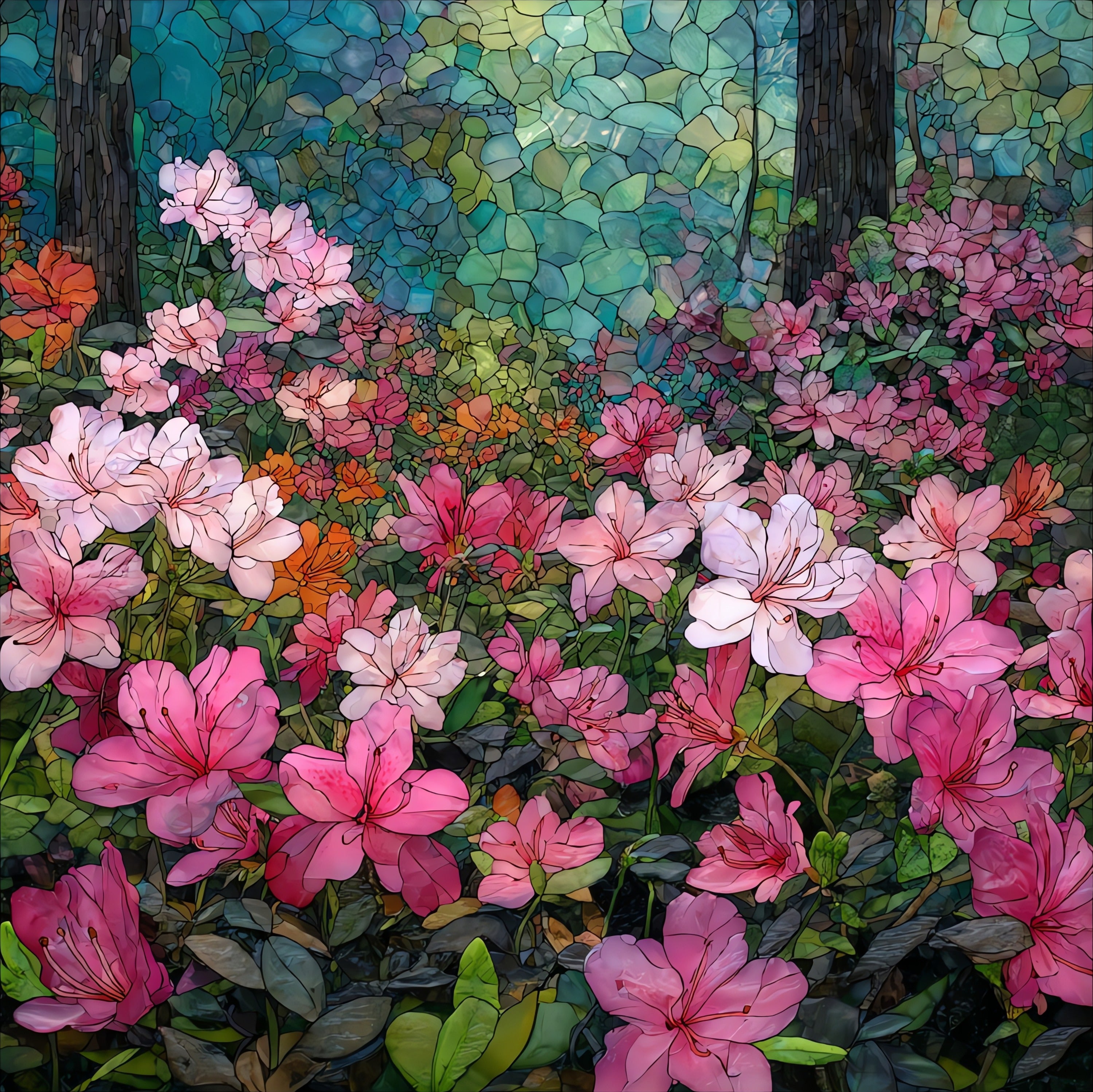azalea beds — ceramic art tile