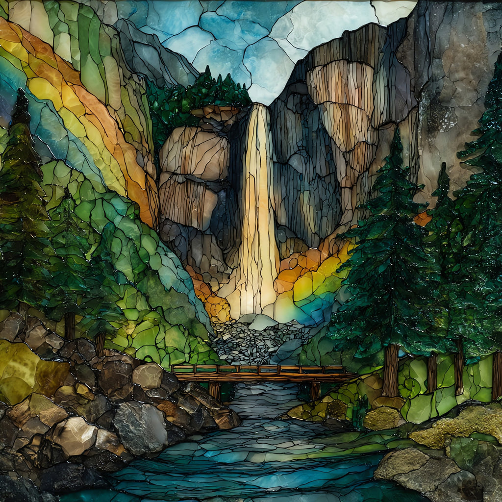 Rainbow Falls on the Bullhead Trail — ceramic art tile