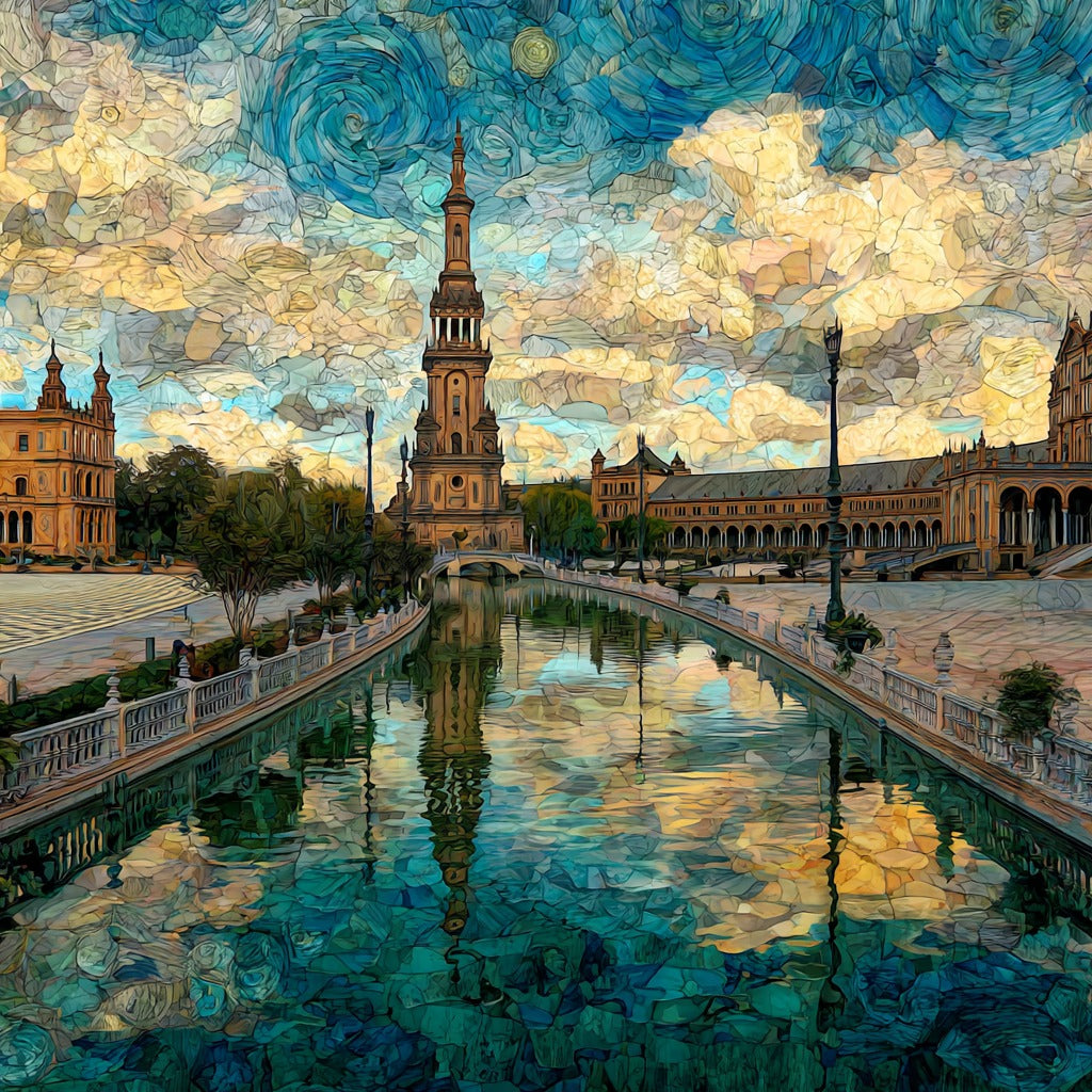 Plaza de Espana Cervantes Monument — ceramic art tile