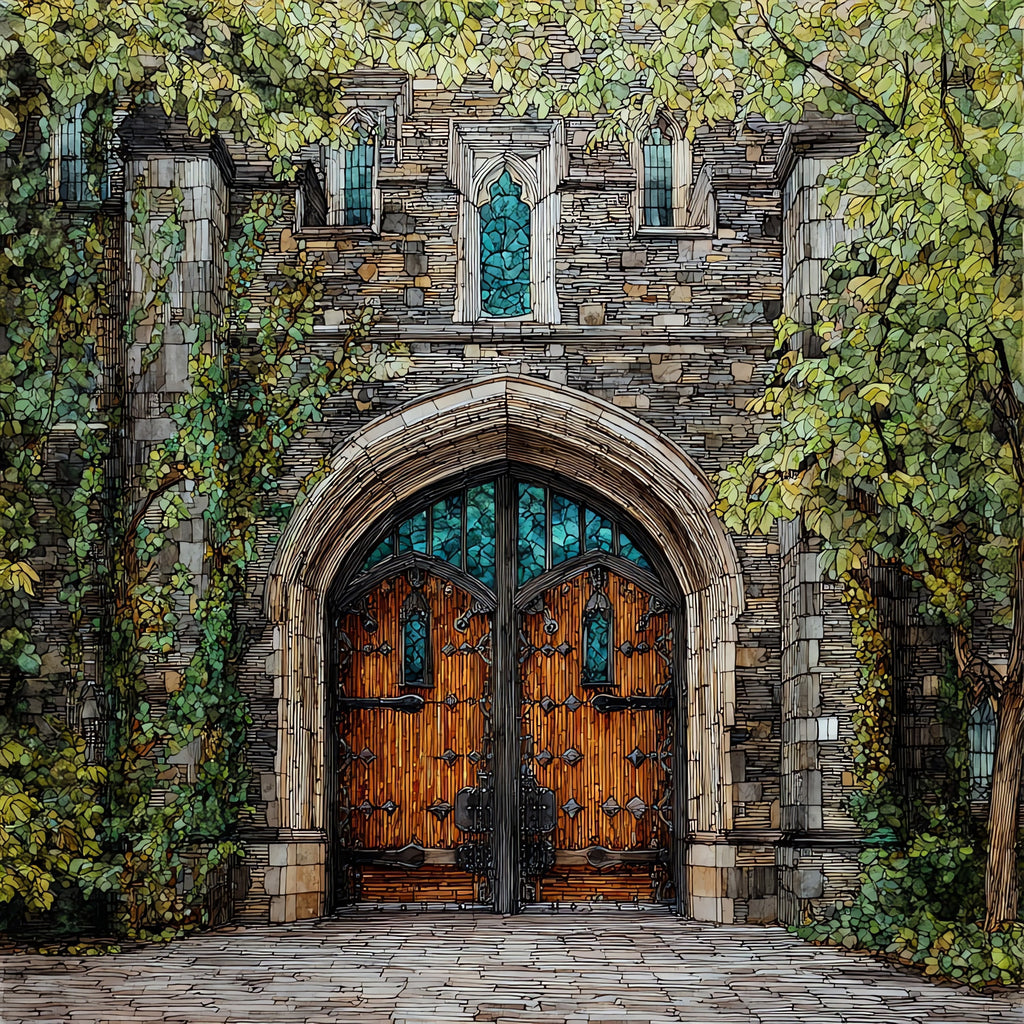 the Brown University Van — ceramic art tile