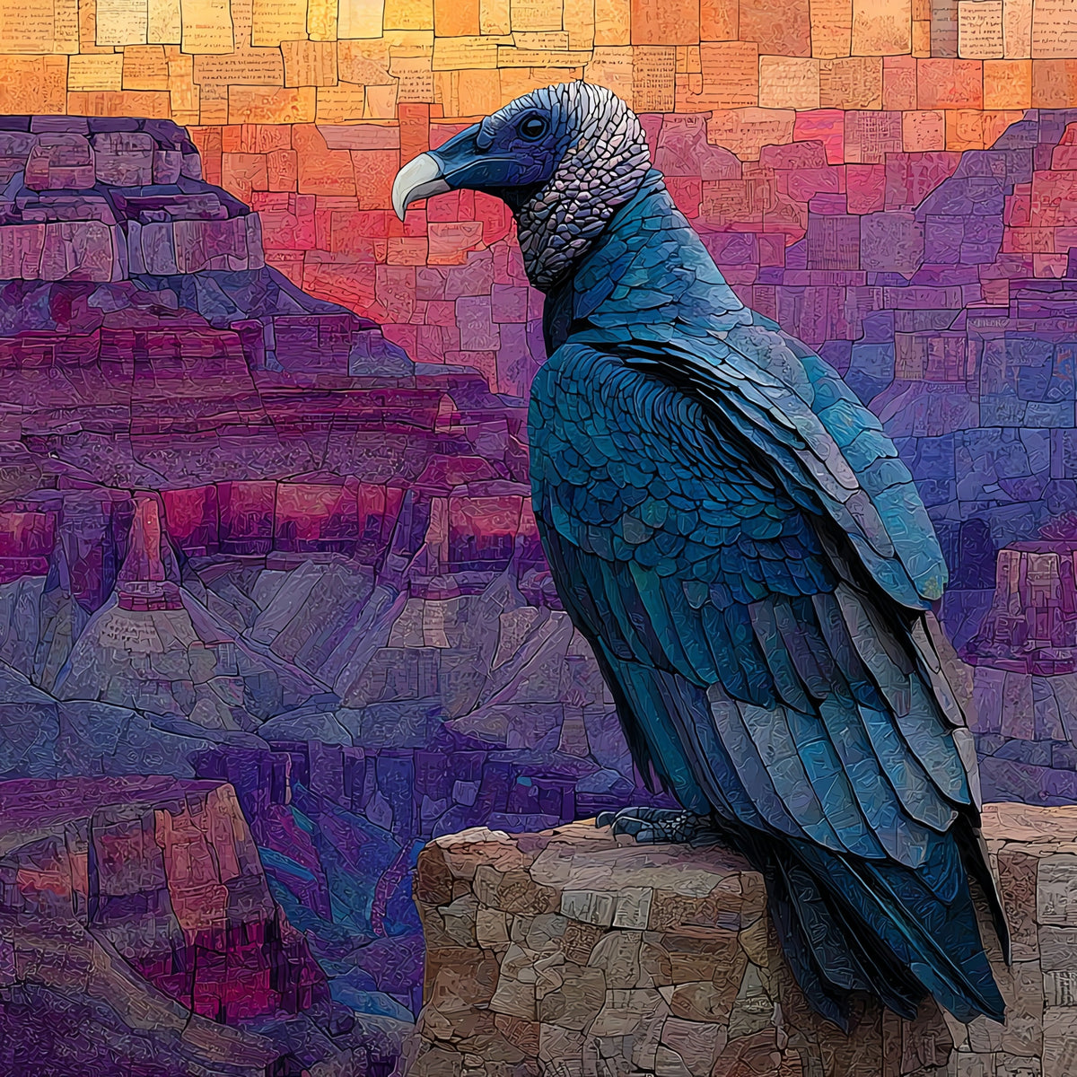 a California condor on a Grand — ceramic art tile