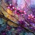 Tulsa redbud branches — ceramic art tile