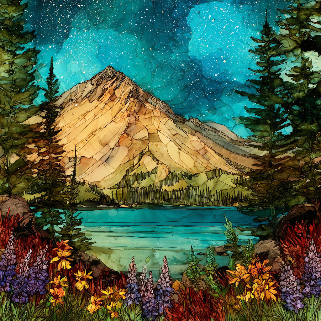 Strawberry Mountain — ceramic art tile
