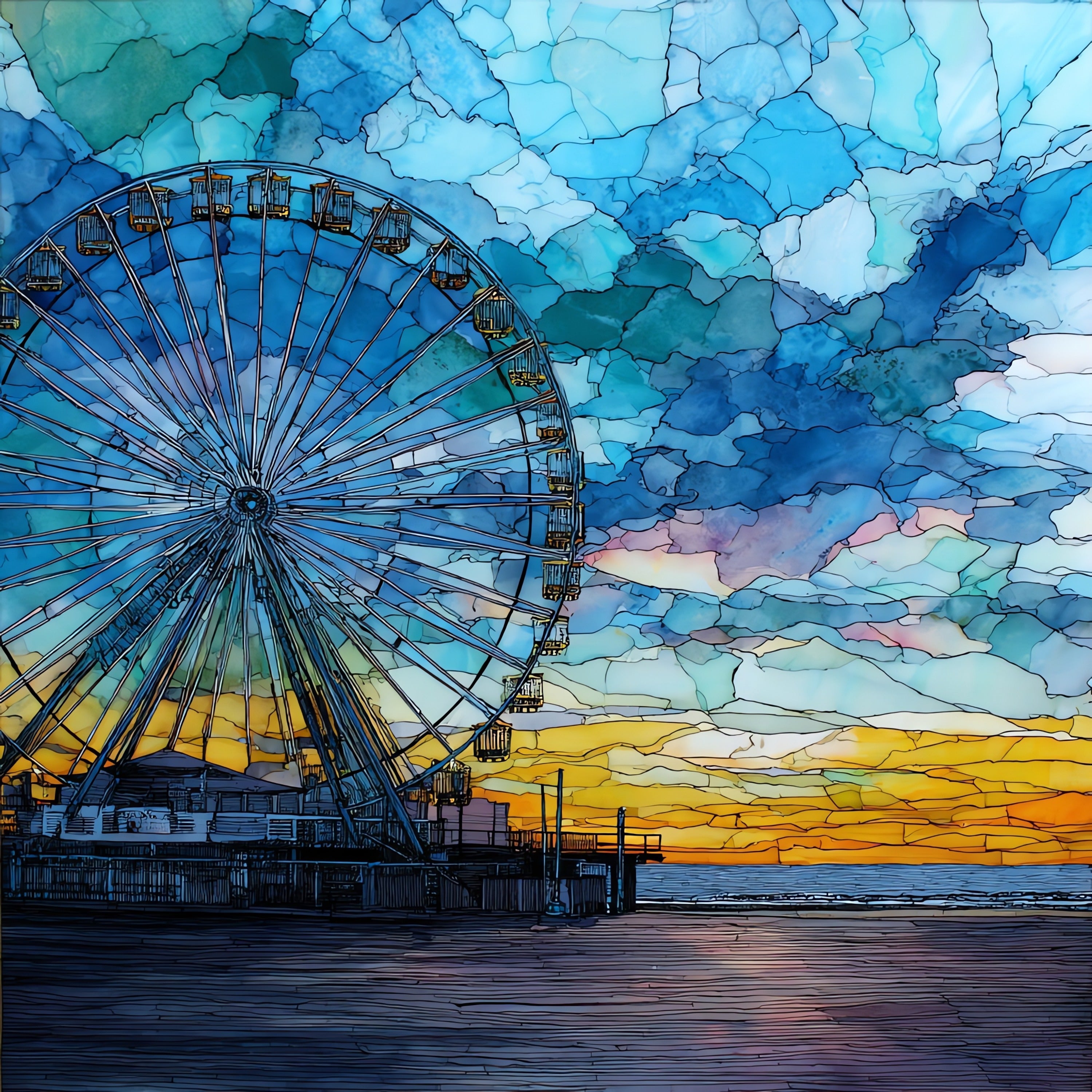 the Atlantic City Steel — ceramic art tile