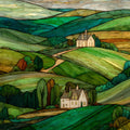 the Stone City Grant Wood landscape — ceramic art tile