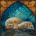 Metropol Parasol Setas wooden structure — ceramic art tile