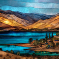 Topaz Lake on the Nevada-California border — ceramic art tile