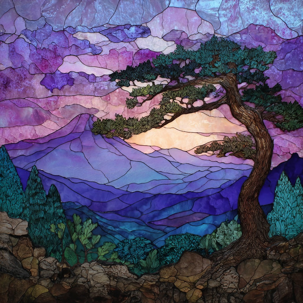 Mt Hiei Summit Cedar — ceramic art tile