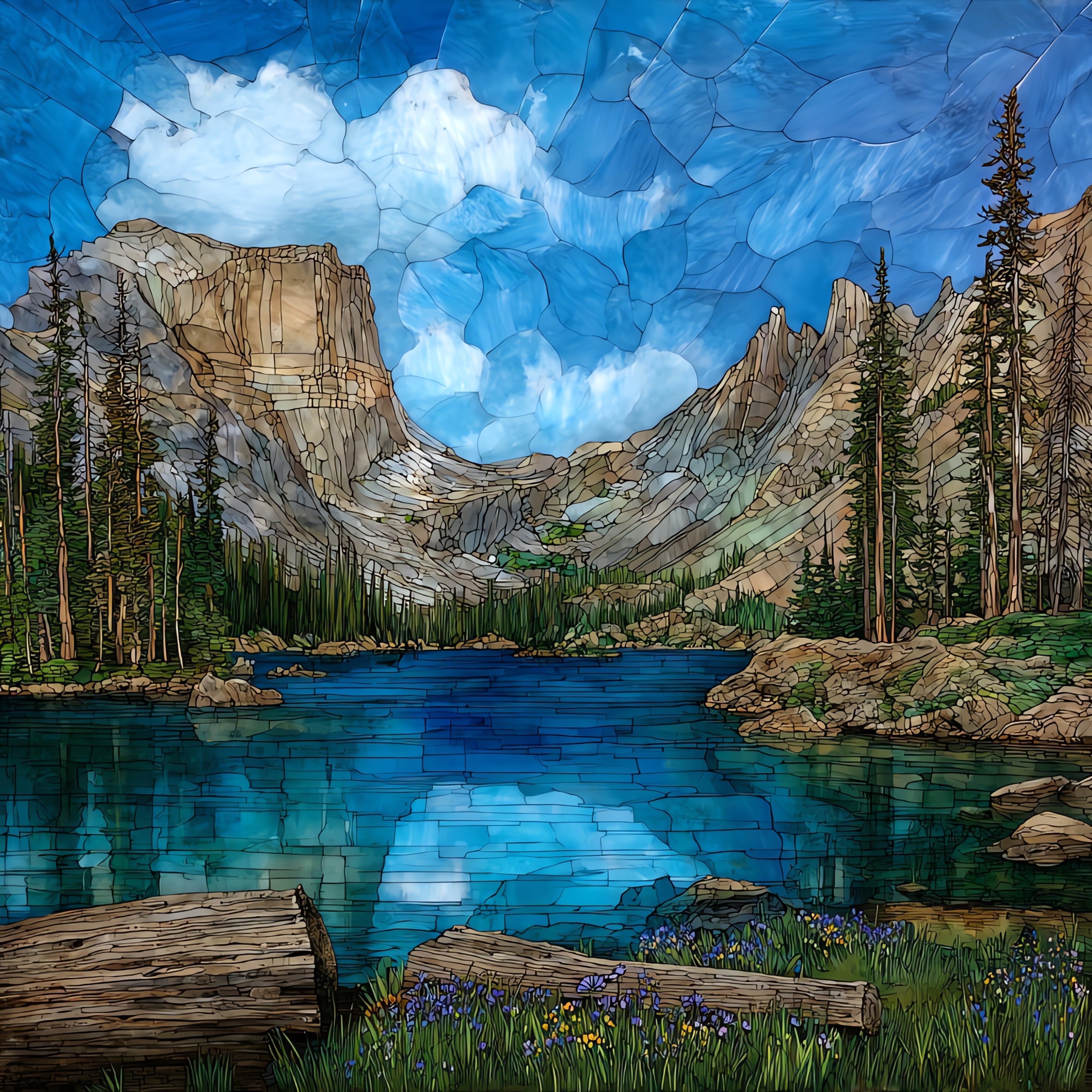 Green River Lakes — ceramic art tile