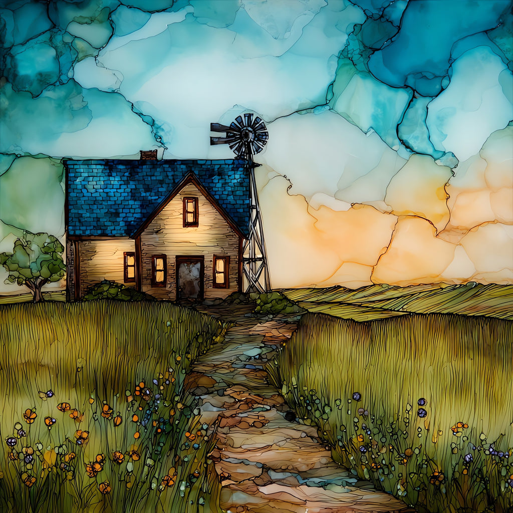 an Iowa farmstead — ceramic art tile
