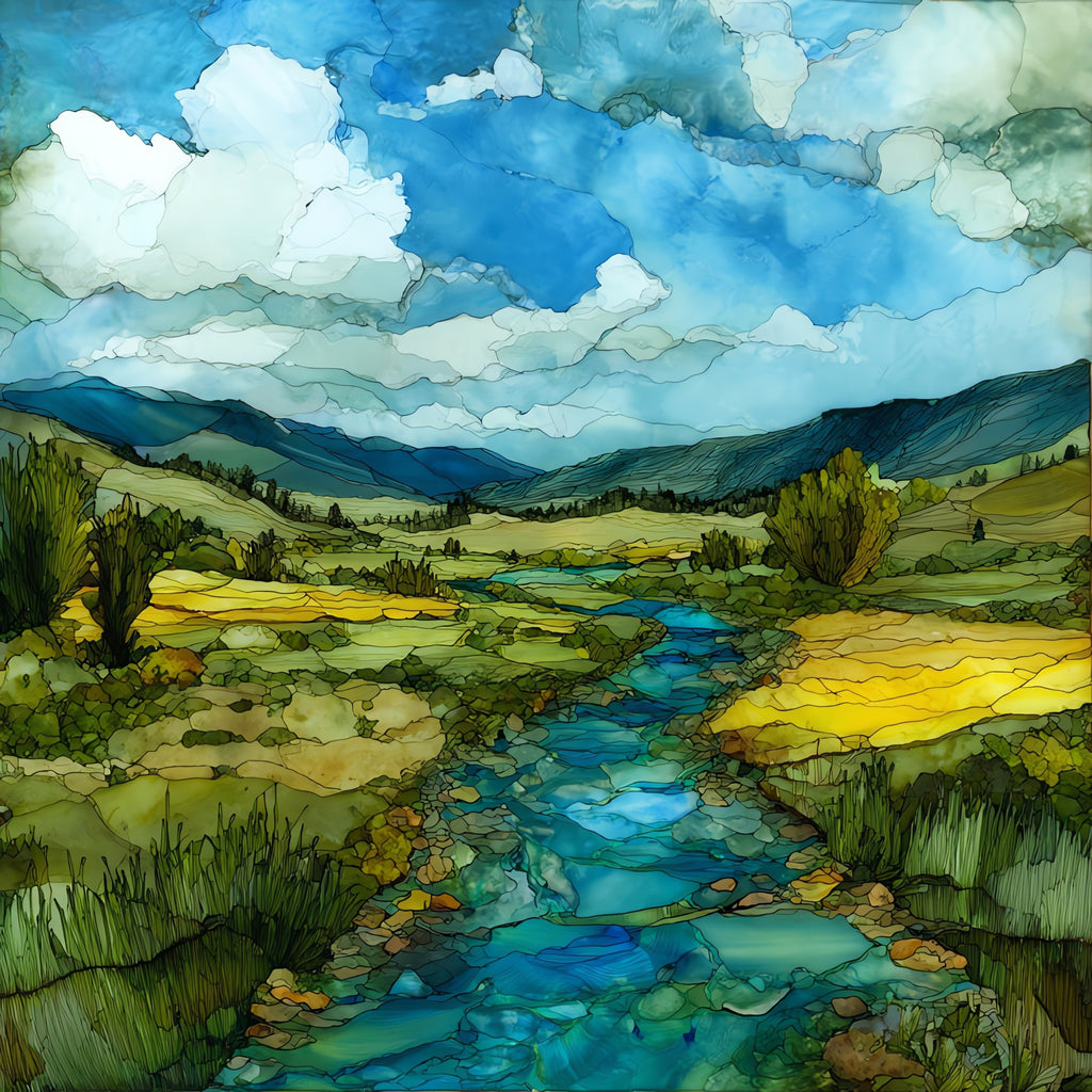 Conejos River San Juans — ceramic art tile