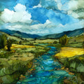 Conejos River San Juans — ceramic art tile