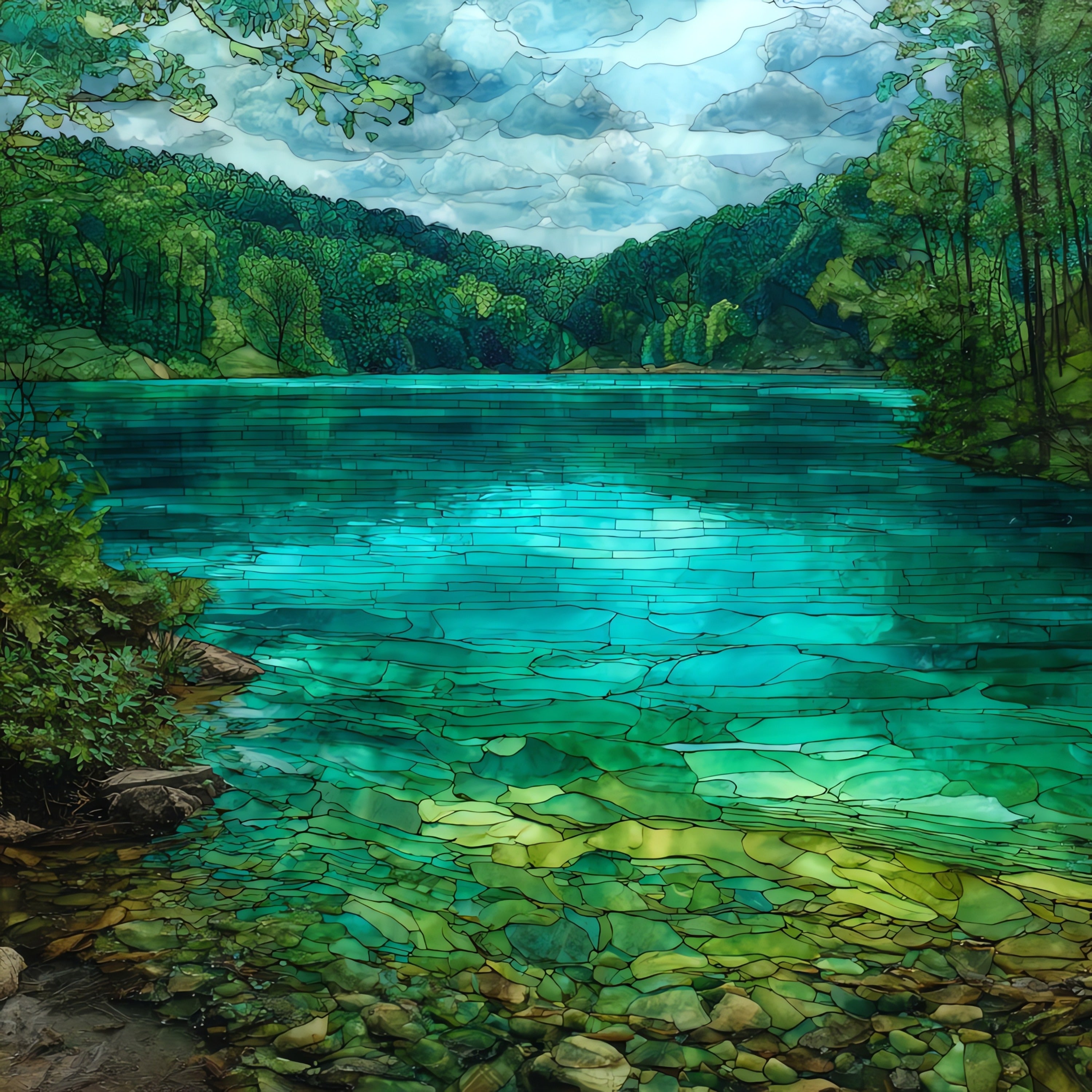 Crystal Lake — ceramic art tile