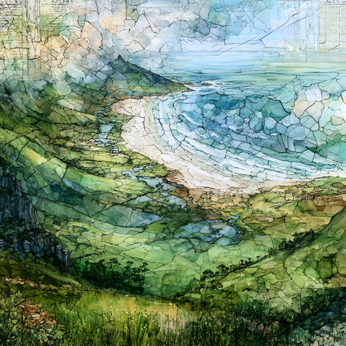 a Cape Peninsula summit — ceramic art tile