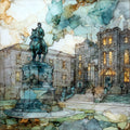 the Tecumseh statue on the Yard — ceramic art tile