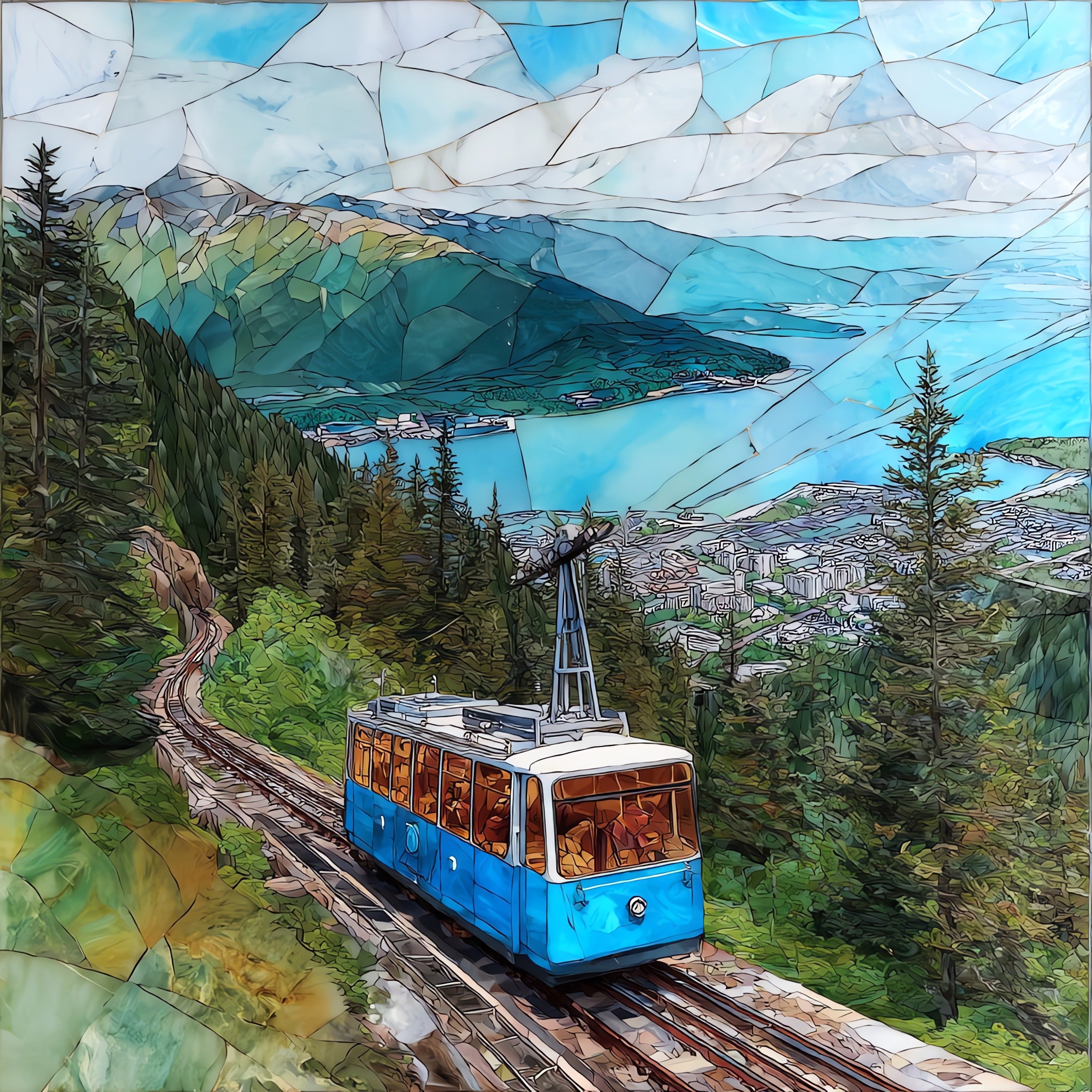 Mount Roberts Tramway — ceramic art tile