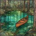 a Mullica River canoe — ceramic art tile