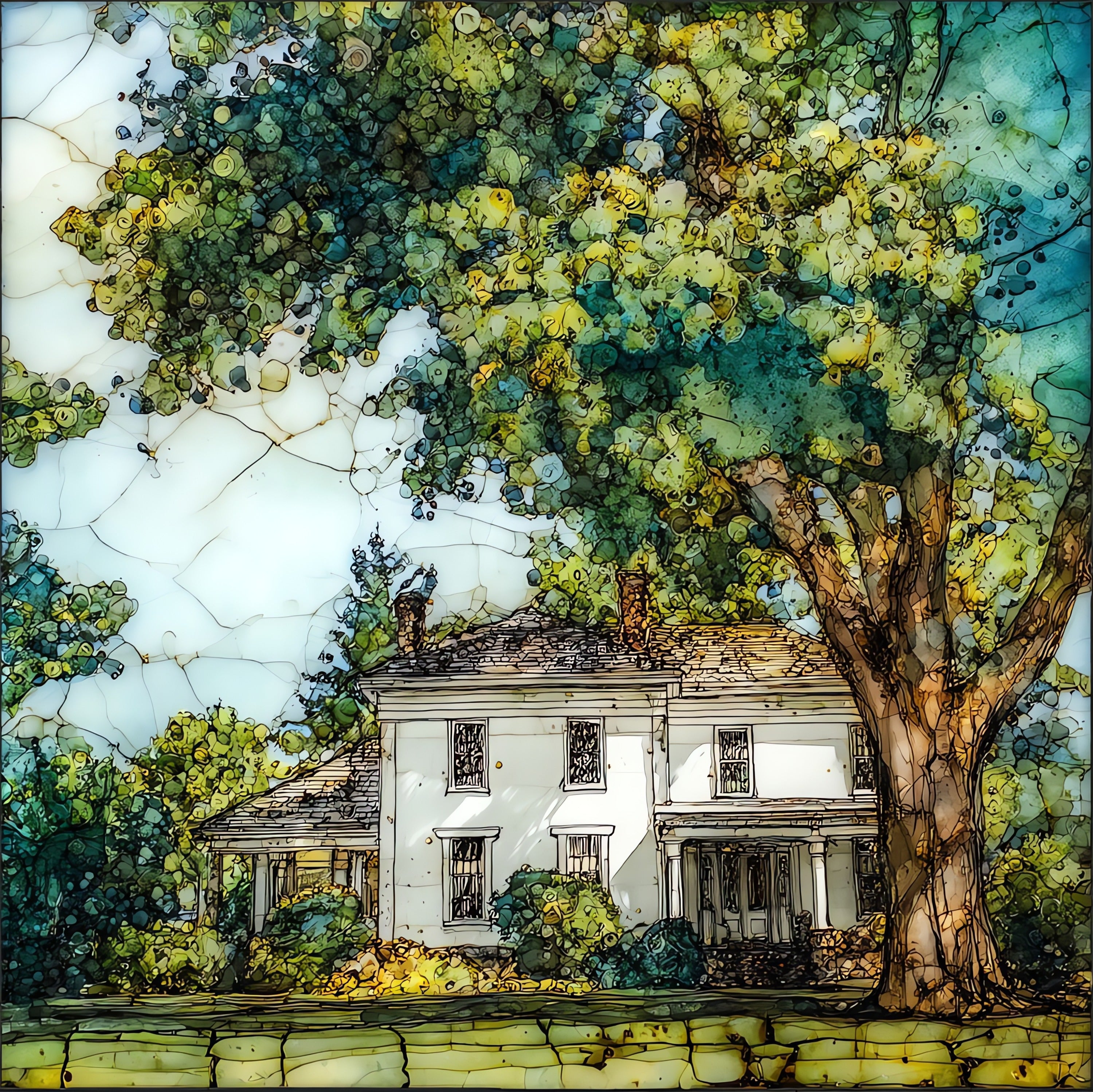the Eisenhower Boyhood Home — ceramic art tile