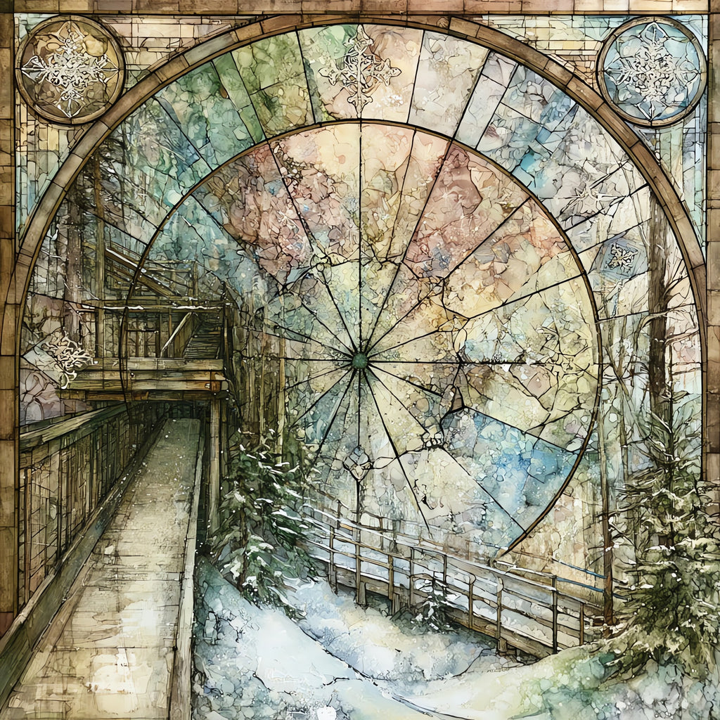 the Pokagon State Park toboggan run — ceramic art tile
